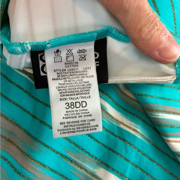 CoCo Reef 38DD One Piece Striped Swimsuit - Picture 12 of 13